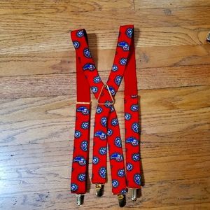 Pelican USA Vintage Red Santa Claus Christmas Men's Suspenders.
